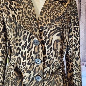 Fashion Bug Woman's Cheeta Leopard Blazer Suit Jacket